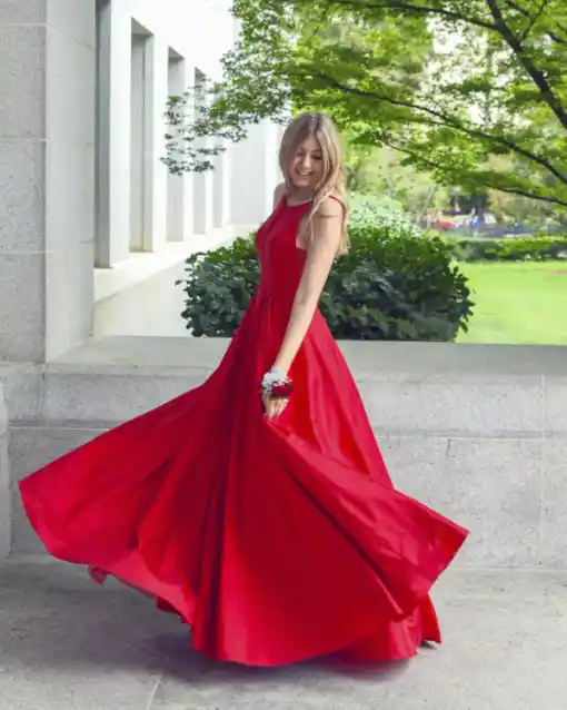 Asymmetric Drapery Rib-Knit Midi Dress
